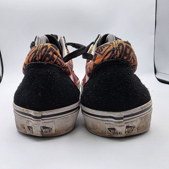 Vans Old Skool Mens Size 10.5 Black Orange Red Skate Shoes Casual Walking - Picture 5 of 13